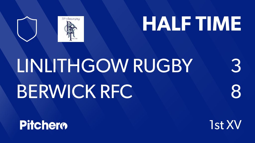 berwickrugby's tweet photo. HALF TIME: Linlithgow Rugby Club 3 - 8 Berwick RFC
#LINBER #Pitchero
https://t.co/OyWM9uStwp https://t.co/c7cSW2yAV9