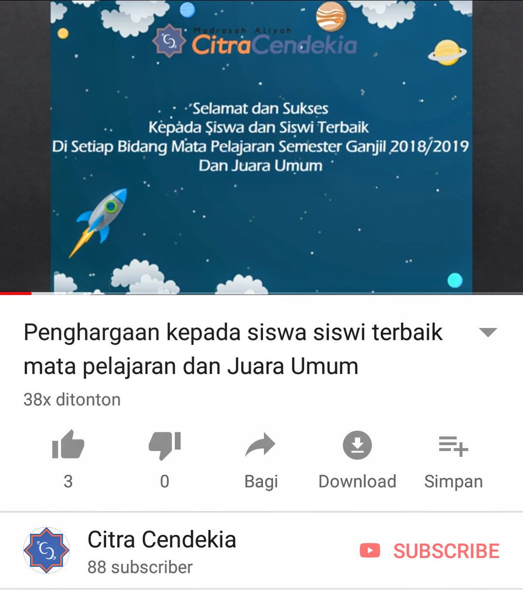 macitracendekia's tweet image. Pemberian Penghargaan kepada siswa terbaik MADRASAH ALIYAH CITRA CENDEKIA semester ganjil 2018/2019 yg diserahkan oleh Kepala Madrasah, Ibu Ismayanti Soleha, S.Si

Silakan klik link dibawah ini

m.youtube.com/watch?v=ZLY79V…

#likecomment #subscribe #channelyoutube