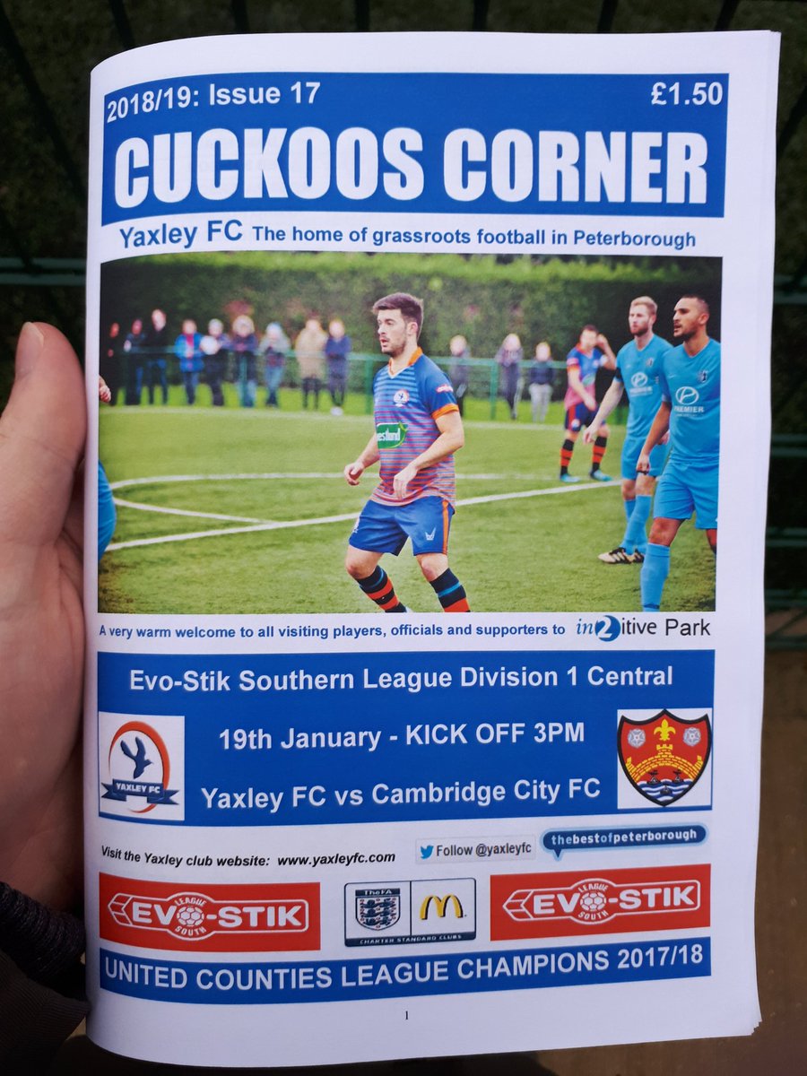daniel_tortoise's tweet photo. Today's issue of #cuckooscorner for @yaxleyfc vs @cambridgecityfc In @SouthernLeague1 D1 Central @NonLgeProgs 

#cuckoos #upthecuckoos https://t.co/YWJ7eg26e4