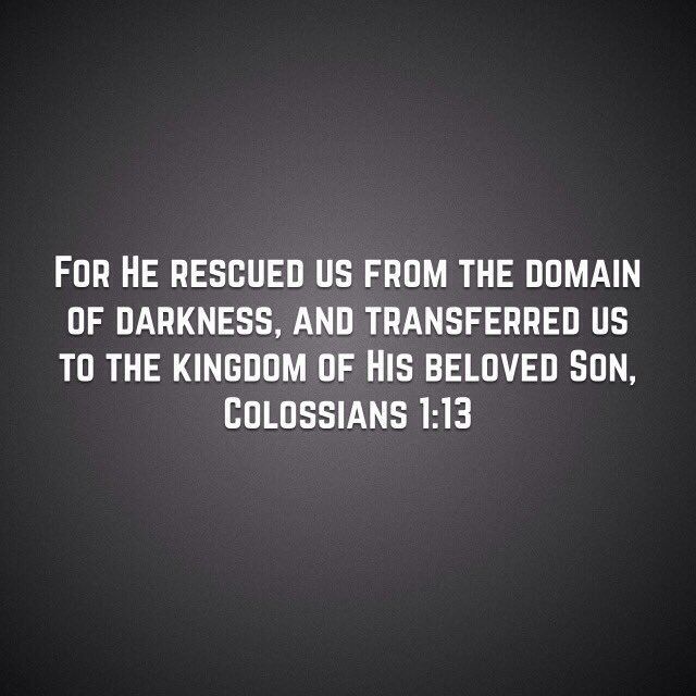 iTeachMountDora's tweet photo. He has delivered us from the domain of darkness and transferred us to the kingdom of his beloved Son, #SatanDefeated #StudyTheWord #GodReigns https://t.co/09o4PvSgB6
