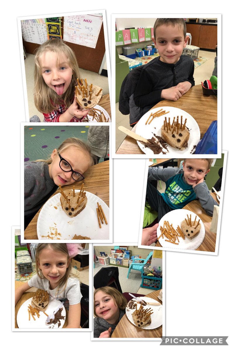 We read The Hat by Jan Brett and made the main character, Hedgie, the hedgehog! #funfoodfriday #RESROARS