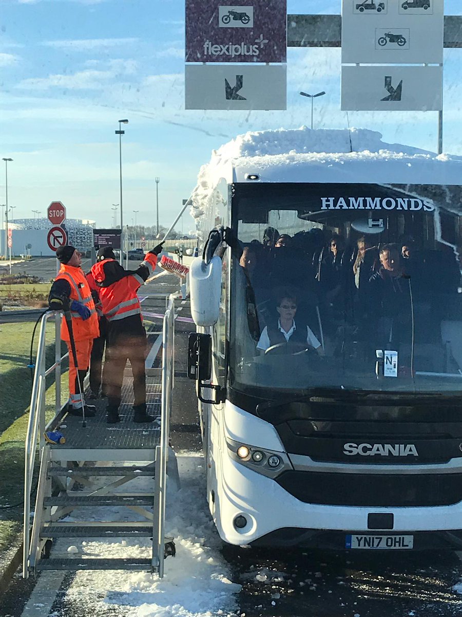 WakeyPS's tweet photo. Our students on our winter sports trip are safe back in England and are due to arrive back to @wakefieldcollege for 1730. Unfortunately we have been delayed due to the snow and we will remind students to get in touch when we are nearer home. #toomuchsnow #coachjourney #hometime https://t.co/J8AcxhruDQ