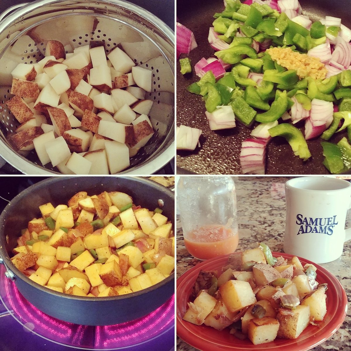 ErnieRuns's tweet photo. It was home fries for b'fast today - because I often miss my friends at @TomsRestaurant1.✌
(And also because #carbs.👊)
And that @SamuelAdamsBeer coffee mug!
☕☕☕
#weekendvibes https://t.co/6iaWIy5zTs