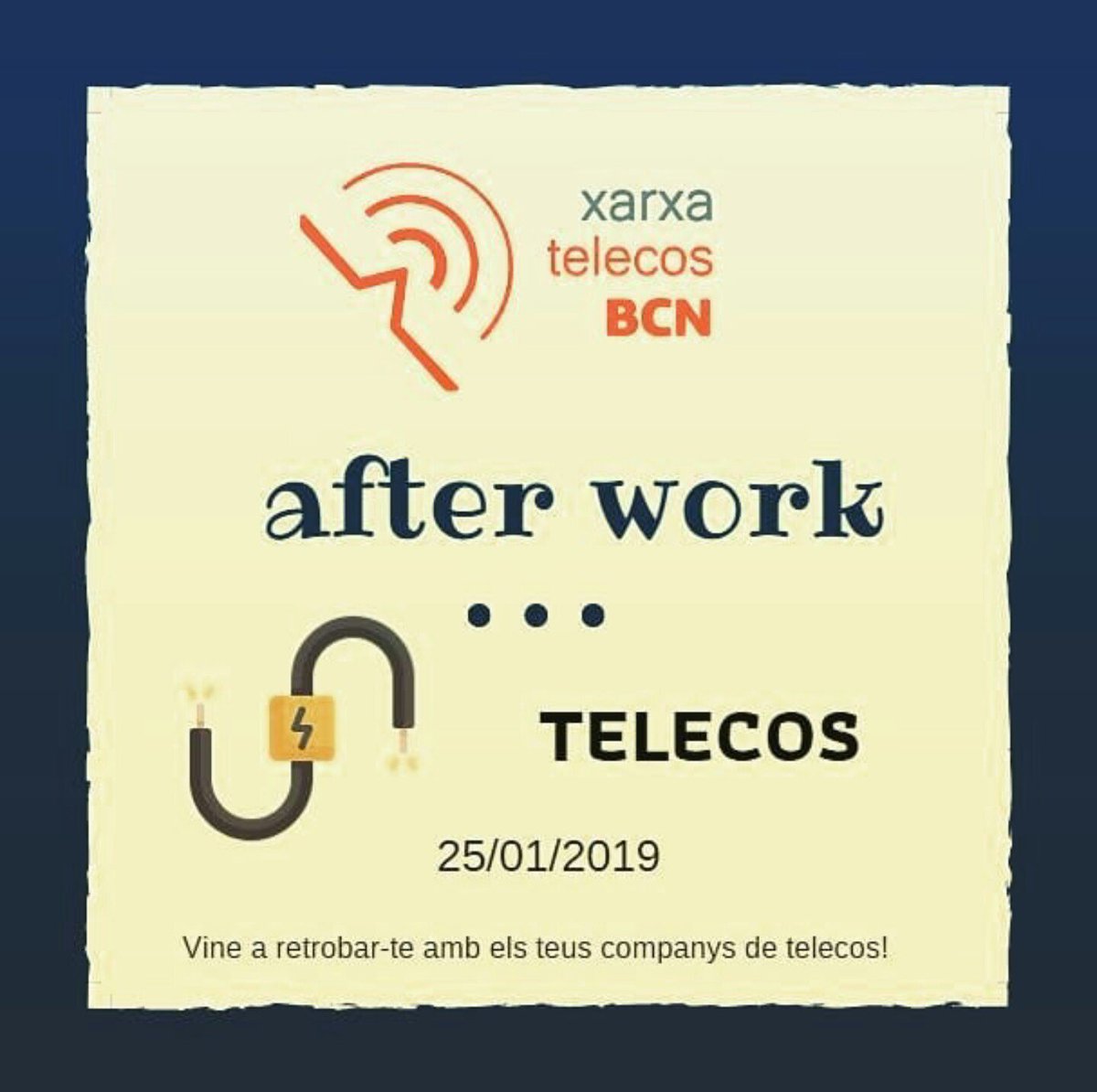 XarxaTelecosBCN's tweet photo. #AfterworkTelecos #XarxaTelecos

https://t.co/7rhaQrOhvJ

Ja queda ben poc pel 25 de gener!

Ens ajudes a fer-ne difussió? Quants més siguem, més riurem, oi? 😜

🙏 RT 👇 https://t.co/E8EJ9cHcn1