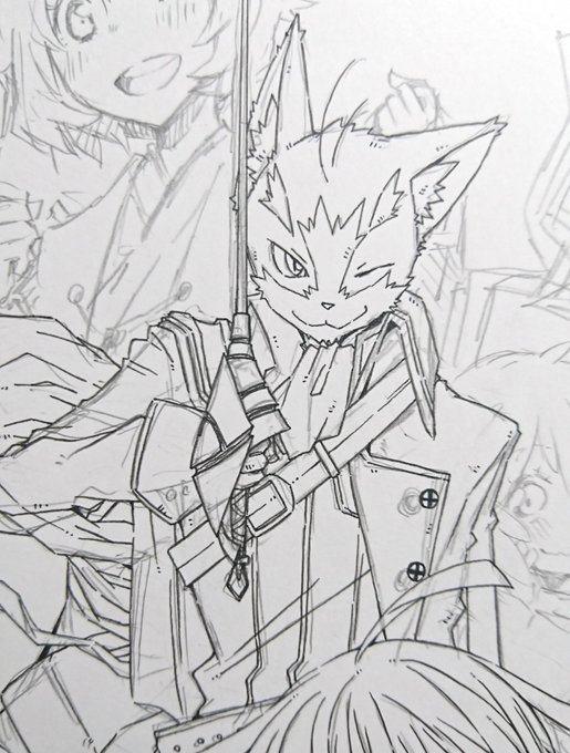 2019初ログホラ描いてる。
班長はいい線になったぞ。 