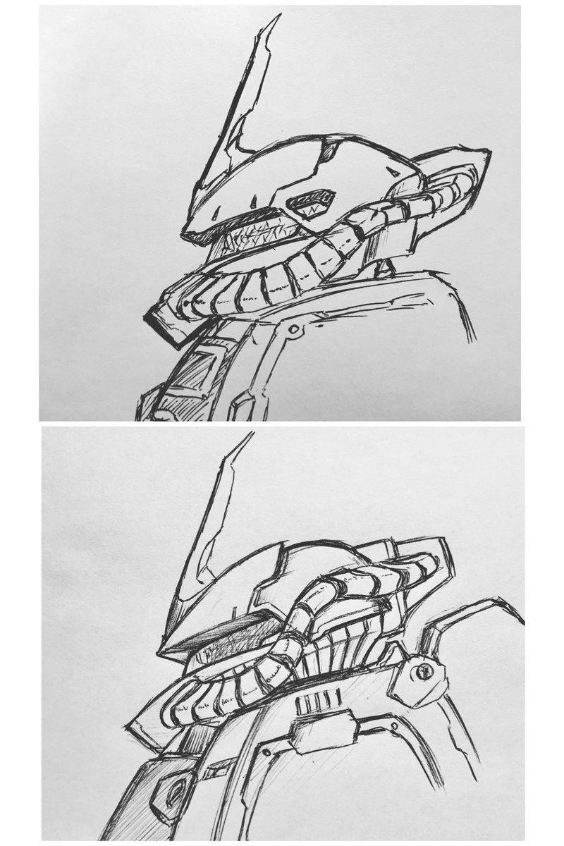 Keita 以前上げた オリジナルアレンジのイラスト ガンダム ガンキャノン ザク グフ ゲルググ ドム 頭だけ なら出来そうだけど いつか全身アレンジで作品にしたい ᴗ