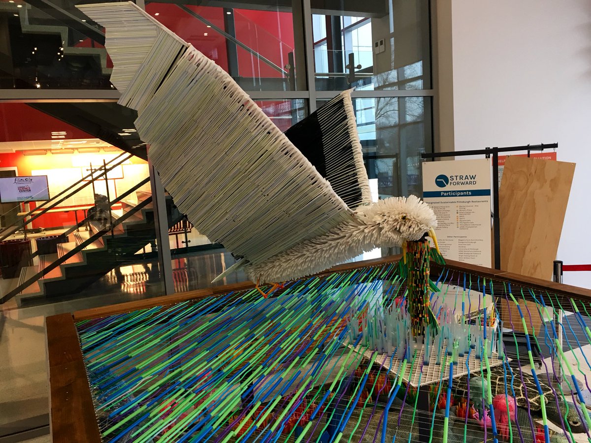 KylieMcCracken_'s tweet photo. How cool is this #StrawForward display by Sustainable Pittsburgh at the @CarnegieSciCtr? Interesting information about plastic pollution and why it’s important to reduce, reuse & recycle ♻️ https://t.co/tFeKZX7mhJ