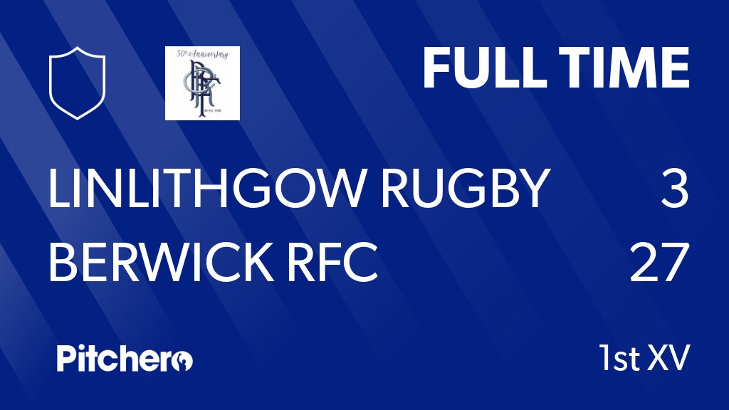 berwickrugby's tweet photo. FULL TIME: Linlithgow Rugby Club 3 - 27 Berwick RFC
#LINBER #Pitchero
https://t.co/yUNKoWGTVo https://t.co/WX1E0uY2Nm