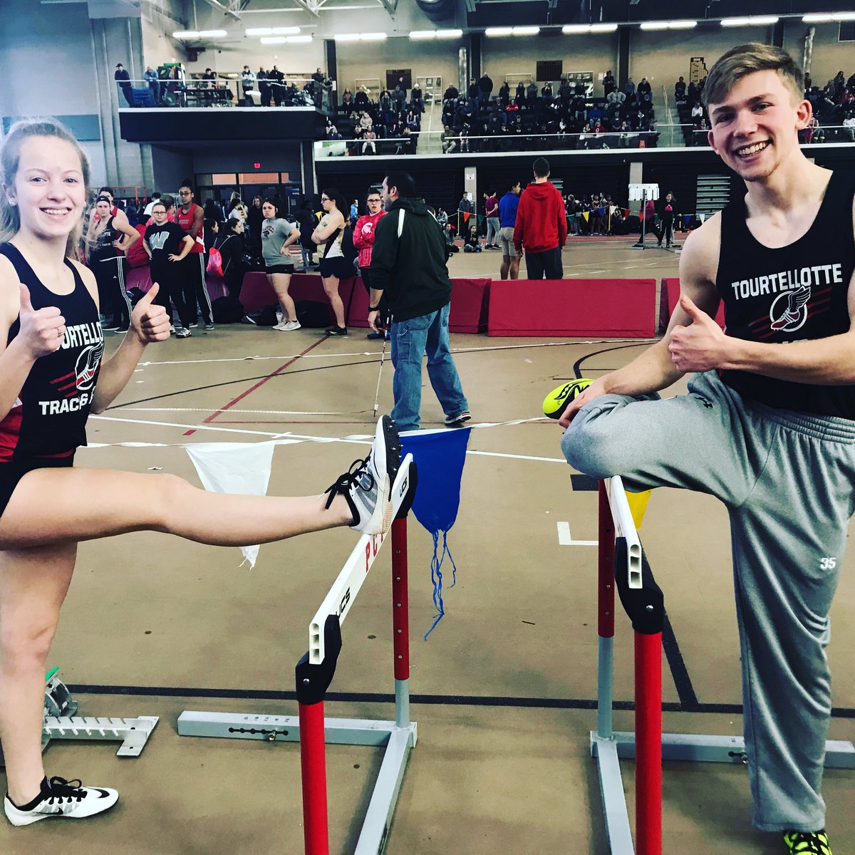 Hurdlers warming up during day two the the East Coast Invitational!