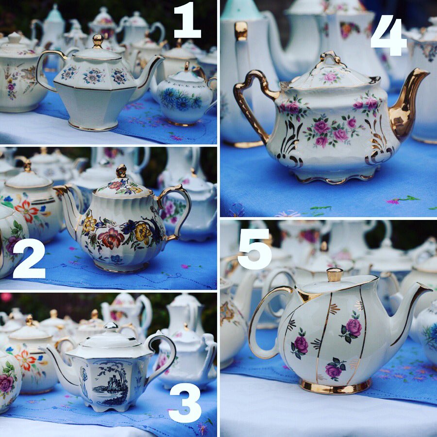 BigVintageTPot's tweet photo. VOTE for your favourite! I love all my vintage teapots but can’t help but have a few favourites....I think I love number 4 the most ❤️ #vintageteapot #ICantHelpButHaveFavourites #LoveThemAll https://t.co/pOyuP6Sb9r