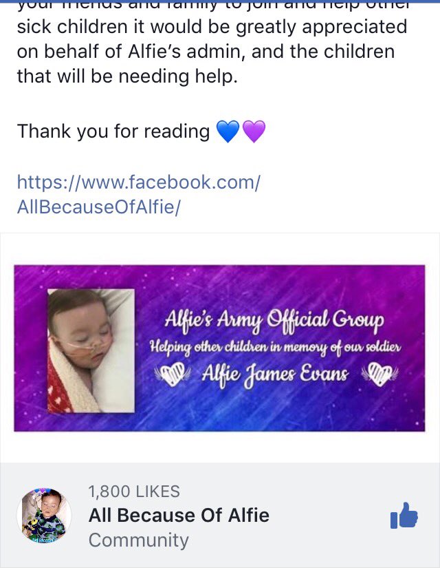 #ALFIESARMY (@alfiesarmy16) on Twitter photo Good afternoon Alfie's Army. we have a new page linked to the facebook page, please give it a like and share. Its not fully set up yet so please bare with us as we add all those who have helped and those needing help. facebook.com/AllBecauseOfAlโฆ ๐๐๐โโ๏ธ Good afternoon Alfie's Army. we have a new page linked to the facebook page, please give it a like and share. Its not fully set up yet so please bare with us as we add all those who have helped and those needing help. facebook.com/AllBecauseOfAlโฆ ๐๐๐โโ๏ธ