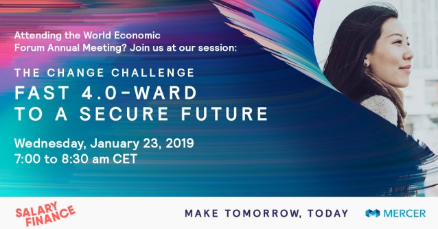 If you'll be in Davos, Switzerland next week, register for our session on how #4IR is changing how we live, work, and spend @Mercer #WEF19 #FutureOfWork #4IR http://bit.ly/2T1tZrz
