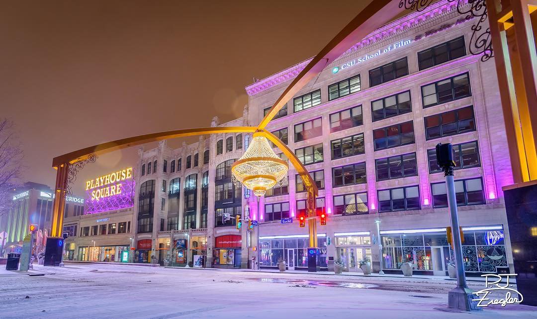 Check out this gorgeous view of <a href="/playhousesquare/">Playhouse Square</a> &amp; the Idea Center, home of our new School of Film &amp; Media Arts! It's our #CLEstate Photo of the Week. 

📸: fox8sports on Instagram

#ThisisCLE