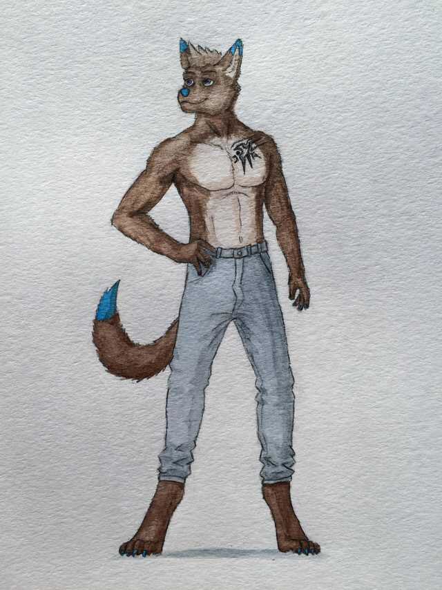 JustinxFurry's tweet photo. My #fursona #furryart collection. Images 1-2 is by talented @Bactover 
Watercolor by Zorphorias on reddit 
Drawing with my name is drawn by friend :) 
I’m glad and thankful for my fursona’s progress and it’s almost complete to how I want it https://t.co/iubqqxHove