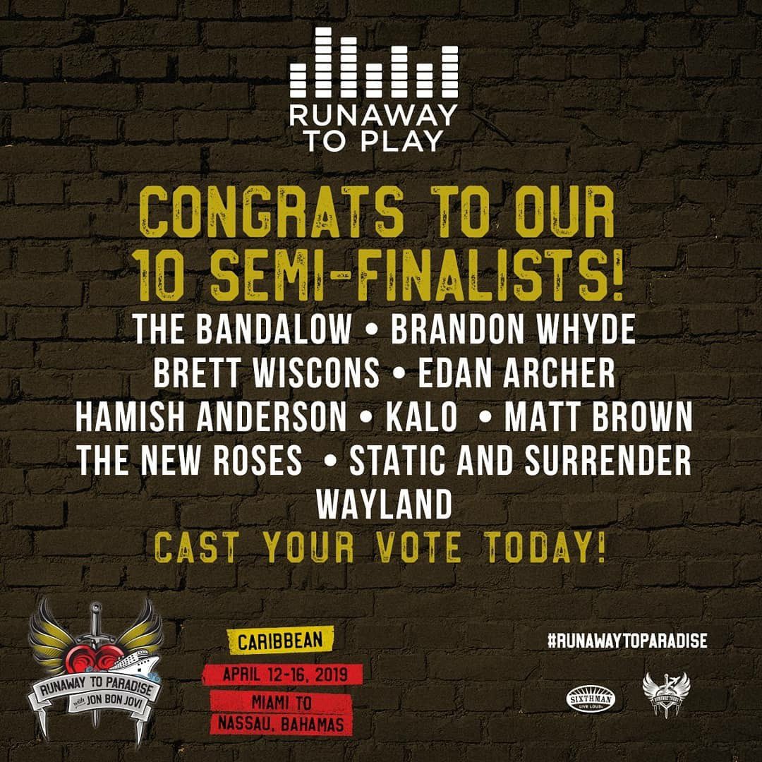 Hey guys. Take a sec and throw us a vote to help get on this @runawaywithjbj ship? Scroll to the bottom at the link attached, to below the videos, enter email, vote away. Got multiple emails? Vote multiple times! Your mother in law’s email works too. carib.runawaytoparadise.com/runawaytoplay