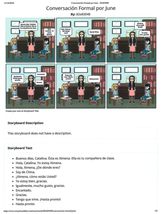 mapigago_82's tweet photo. Sixth graders writing formal and informal conversations in Spanish  using #storyboardThat @The_School https://t.co/jsnIirOfM9