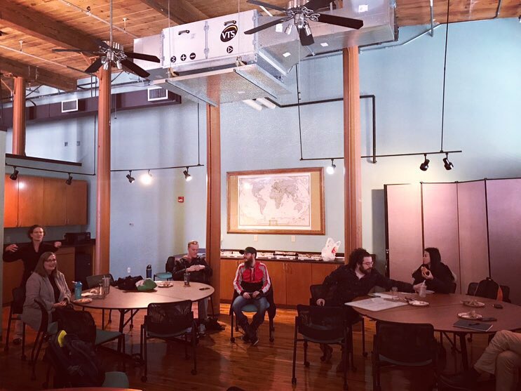 wfudocfilm's tweet photo. This week our students planned an informal screening of their own films. Films in all stages, rough cuts, sequences, scenes, trailers, and clips were shared. 
#WFUdocfilm @WakeForest @brookstowninn #filmsinprogress #progress #docfilm #learnfilm #filmschool #documentaryfilm https://t.co/Qju3r6959N