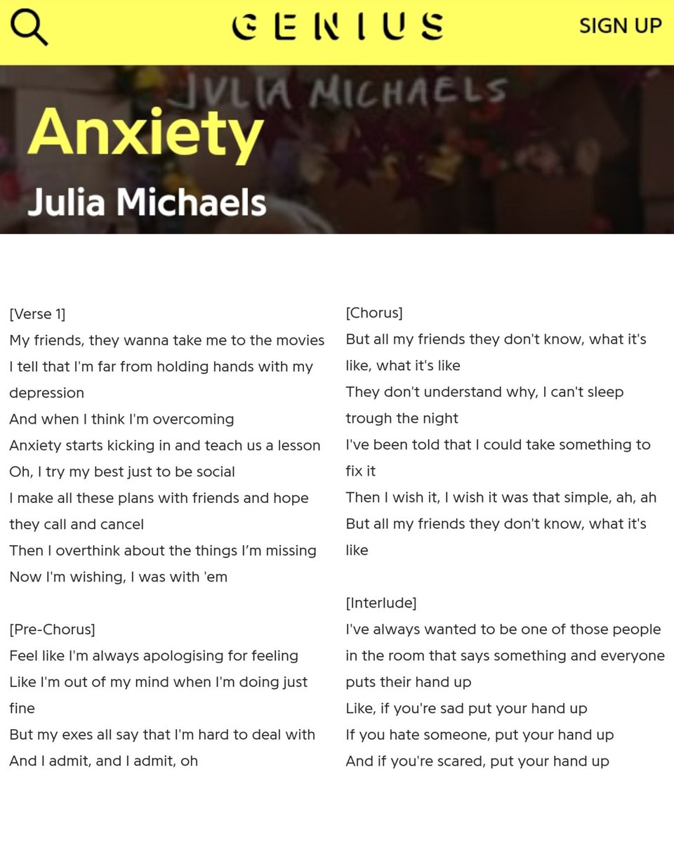 _selenagomezecu's tweet photo. Lyrics from ‘Anxiety’ by Julia Michaels, the song where Selena is featured on, Out January 25

🎶 Letras de "Anxiety (Anciedad)" de @juliamichaels, la canción en la que aparece @selenagomez, sale el 25 de enero https://t.co/TBEJt2ywIN