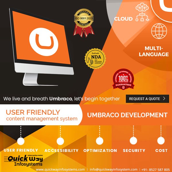 qwi_officials's tweet image. Quickway Infosystems offers the best #UmbracoDevelopmentServices &amp;amp; a wide range of other solutions like portal development, website design, eCommerce development, theme development, etc to take your business to next level of success: quickwayinfosystems.com/services/umbra…