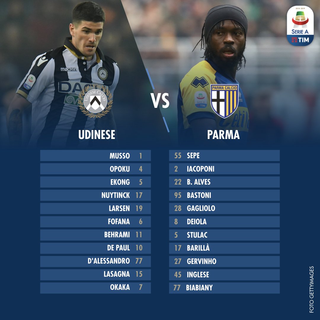Alla Dacia Arena si sfideranno Udinese e Parma!
🏟 Dacia Arena
⚽️ #UdineseParma
📺 18:00 @SkySport
#SerieATIM