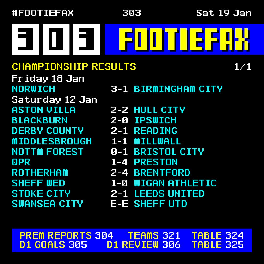 Footiefax On Twitter Championship Classified Results Saturday