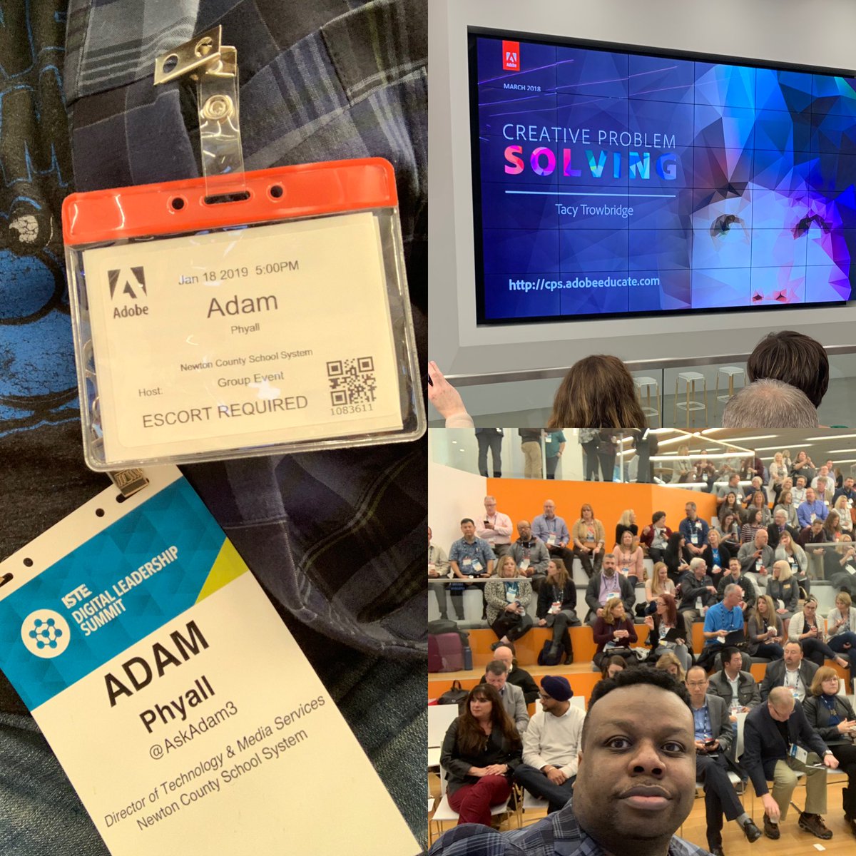 Adam A. Phyall, III (@AskAdam3) on Twitter photo 19/01/2019 17:59:48 I had a great day one @iste Digital Leadership Summit #ISTEDLS @AdobeEdu @AdobeSpark I had a great day one @iste Digital Leadership Summit #ISTEDLS @AdobeEdu @AdobeSpark