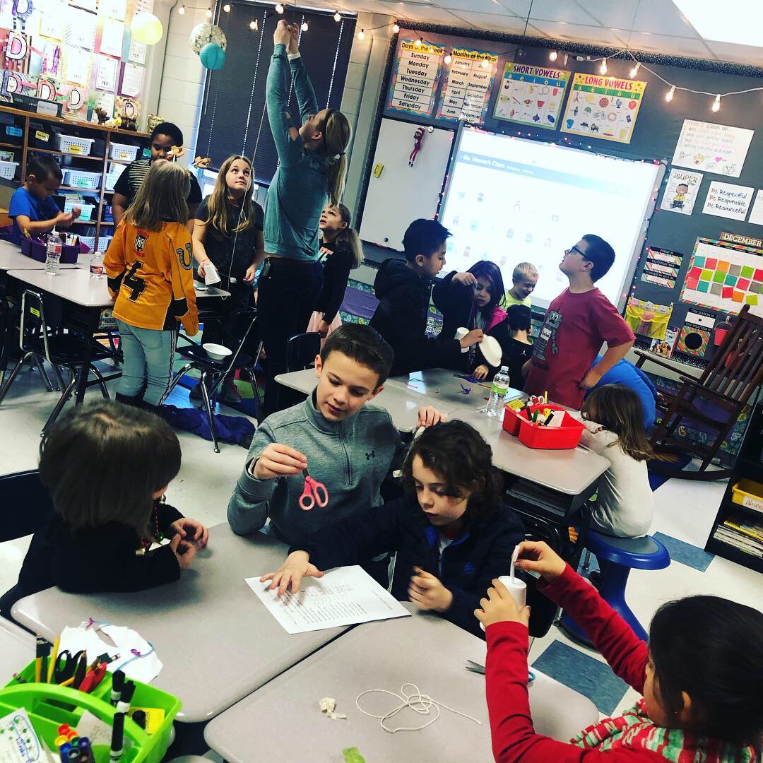Miss_Lyons1's tweet photo. Ops! Forgot to post some before Christmas fun in 4th! Making elf traps with @Miss_Manns1st class &amp; holiday party games! #isdstrong #isd4thgrade https://t.co/UuG8L2DHKt