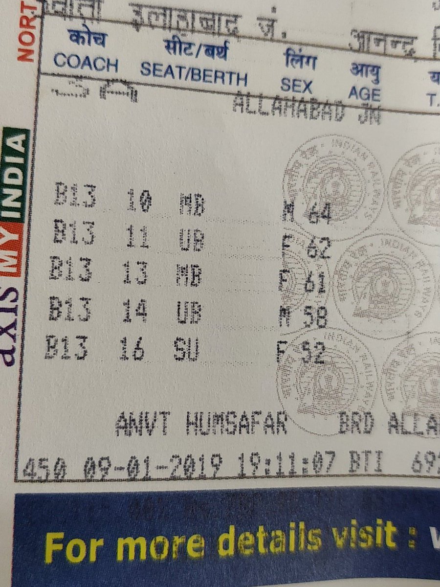 rishabhg77's tweet photo. @RailMinIndia @PiyushGoyalOffc @IRCTCofficial booked 5 tickets for senior citizens on a train that had 537 seats available. But none of them were allotted lower berth seats. This is going to cause a lot of inconvenience.. https://t.co/Iwr5CkfjKG