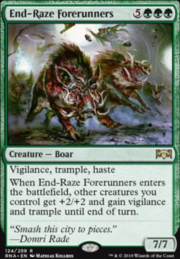 FoxandJack's tweet photo. J: went and played the #RavnicaAllegiance prerelease today. Got this card and immediately want to rename it Boar Force One #MagicTheGathering #MTG #Gruul https://t.co/eXD9hi2i4n