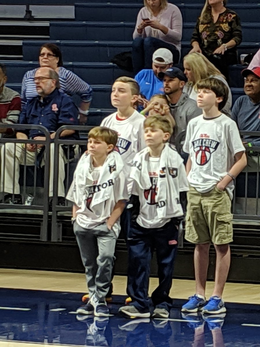 debbieantonelli's tweet image. Ball crew @OleMissMBB ready for a big game! @SECNetwork 1p w/ @RichardCrossSTM vs Arkansas!