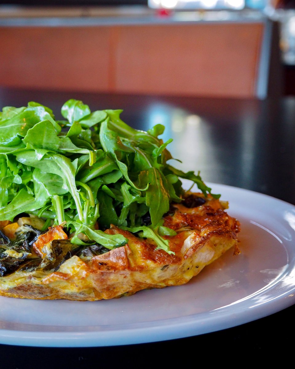 Try our seasonal Veggie Frittata! It’s got all your favorite vegetables like sweet potato, turnips, collard greens and arugula. 😋