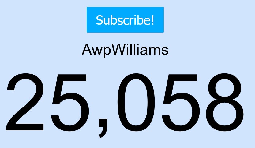 AwpWilliams's tweet photo. My channel just hit 25,000 subscribers!
https://t.co/Q6LHmm9tsX
#25ksubs #25000subs #25000subscribers #25ksubscribers https://t.co/n584UWItsp