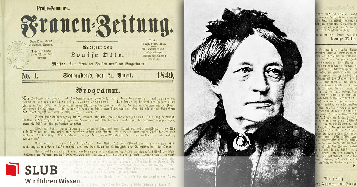 SLUBdresden's tweet image. #OTD: 100 Jahre Frauenwahlrecht - Luise Otto-Peters &quot;Frauen-Zeitung&quot; online verfügbar #SLUB #DigitaleSammlung|en #LDP. Hintergründe jetzt im #SLUBlog blog.slub-dresden.de/beitrag/2019/1… /cm