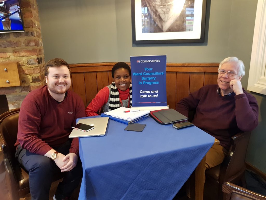 CllrCalum's tweet photo. A productive morning with Cllr Paul Taylor and Cllr Mara Makunura at our monthly surgery for local residents in Knellwood, #Farnborough. You can find us at @SwanFarnborough on the third Saturday of every month between 11am-1pm. #TeamKnellwood https://t.co/KsaRuaUoek