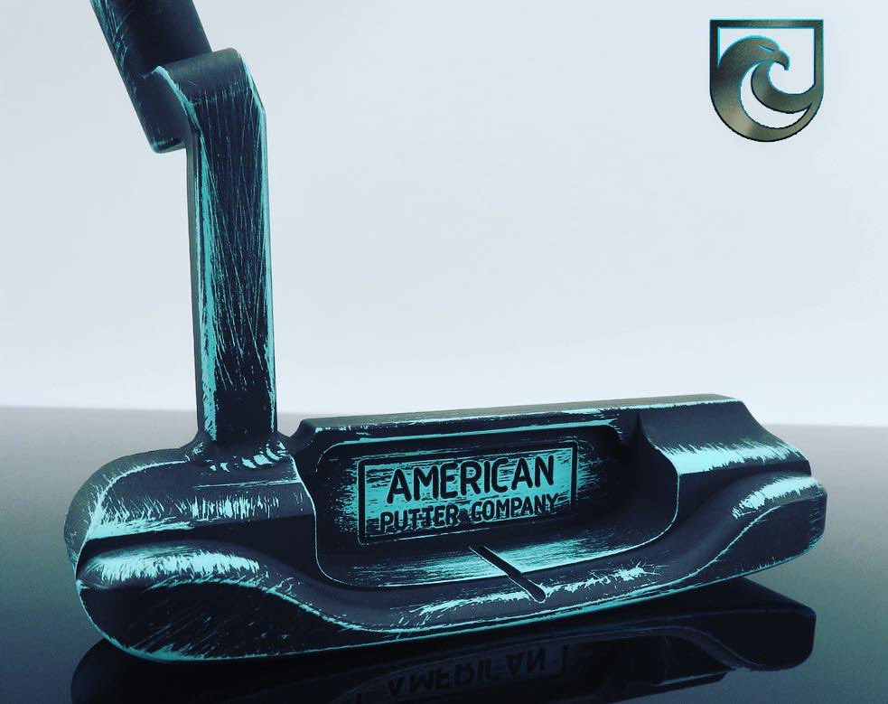 American Putter Company is Proud to offer the Robin Egg &amp; Black Battle Worn Finish for your Right or Left Hand Custom Oak Dale Putter!
Select from Carbon or Stainless. Select your engraving &amp; choose from all APC options! Only Available in our APC Custom Shop. #Putters #APC #Golf