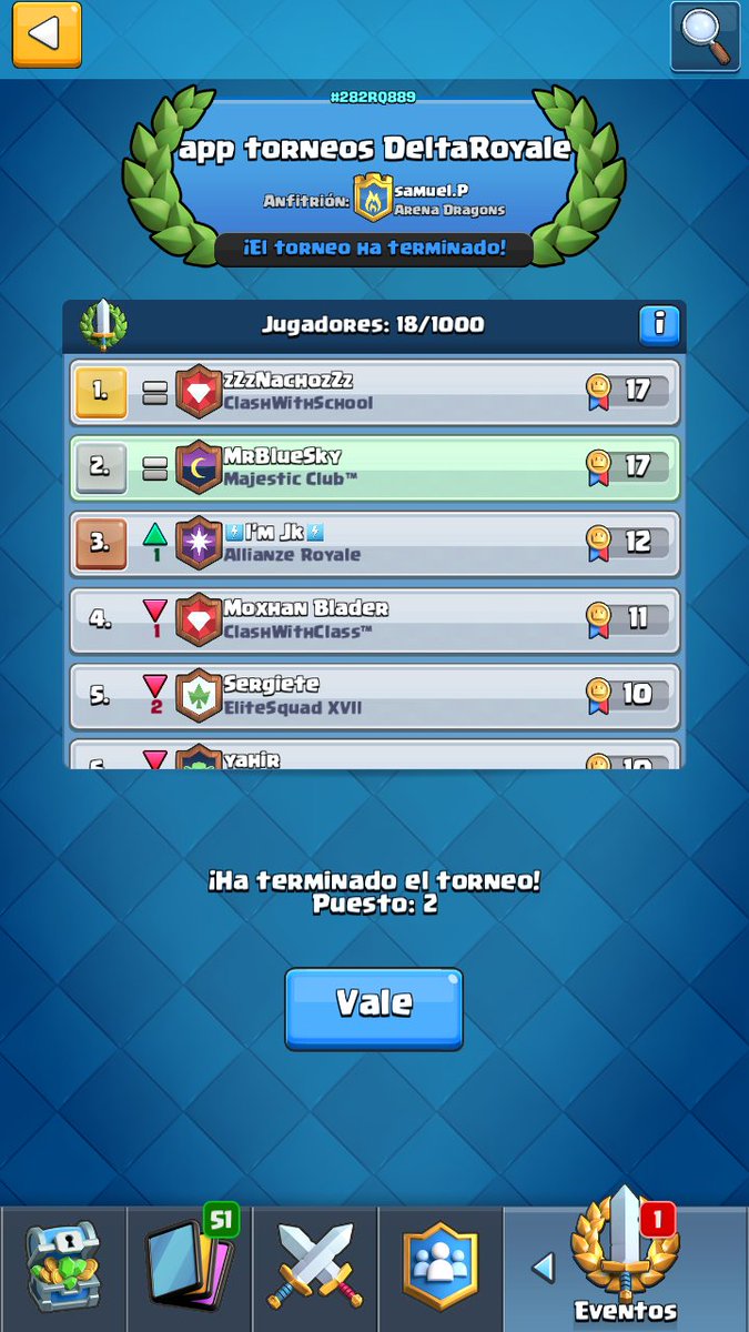 Quedé 2° en el torneo de 
<a href="/deltaroyale1/">Delta 2.0 ?</a>
 y me gané 80 gemas
Muy recomendables sus torneos, síganlo y descarguen su app para no perdérselos 😎