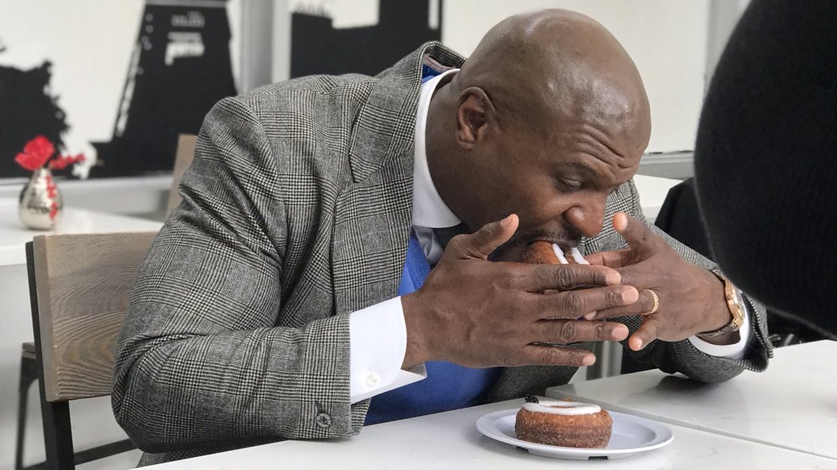 Cheating on yogurt with a cronut and getting ready for #AGTChampions. 🤣