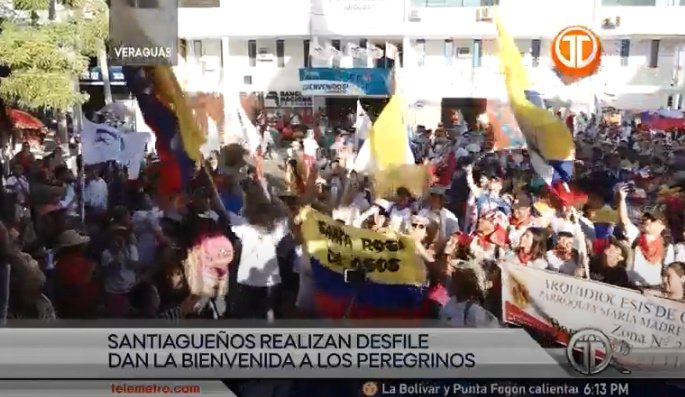 Con un desfile dieron la bienvenida a los peregrinos en Santiago de Veraguas. #TReporta