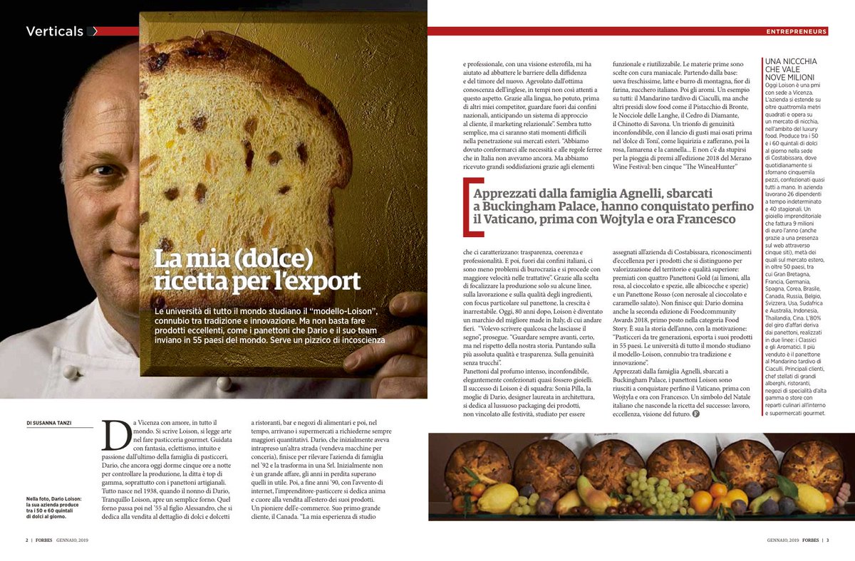 loisonpanettone's tweet photo. Su @ForbesItalia la dolce ricetta per l'export di @DarioLoison .
#PressLoison https://t.co/4FhrjZB5wY