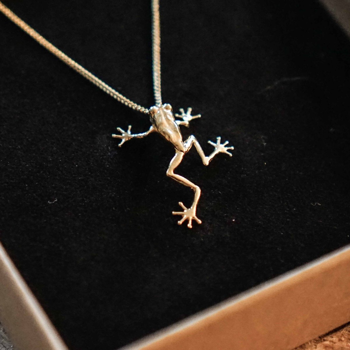 A small pendant with a big story. 

#Deforestation in the Amazon basin for logging, palm oil production and the creation of pasture for 'burger beef' is threatening untold canopy and ground-based species. Our #Treefrog pendant is a defiant symbol for them all.