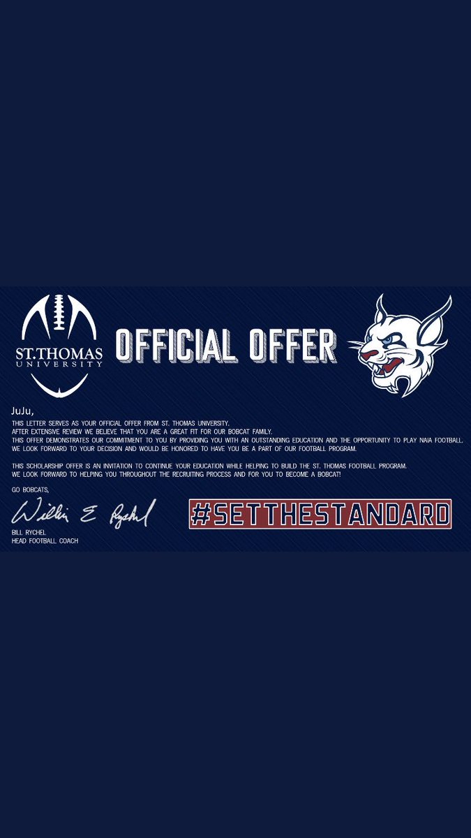 blessedjdr's tweet photo. Blessed to receive my 4th offer from St. Thomas University! @Coach_Rychel https://t.co/QzLVDSsFy9