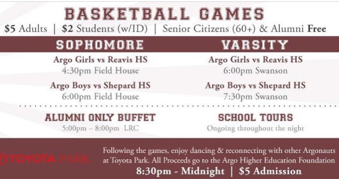 Argo Community HS on Twitter "🏀 Who’s ready for Argo Alumni Night 2019