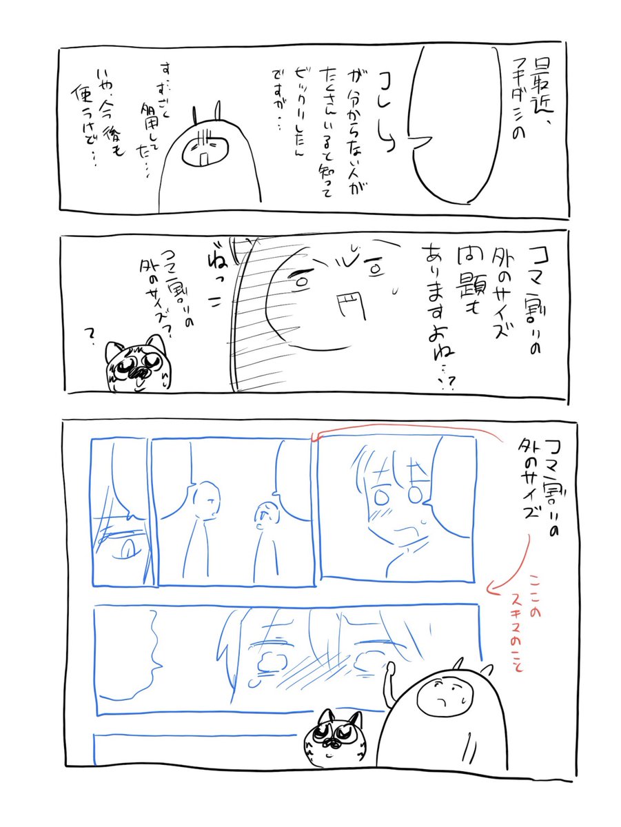 マンガのコマの間隔のはなし
（文字汚） 