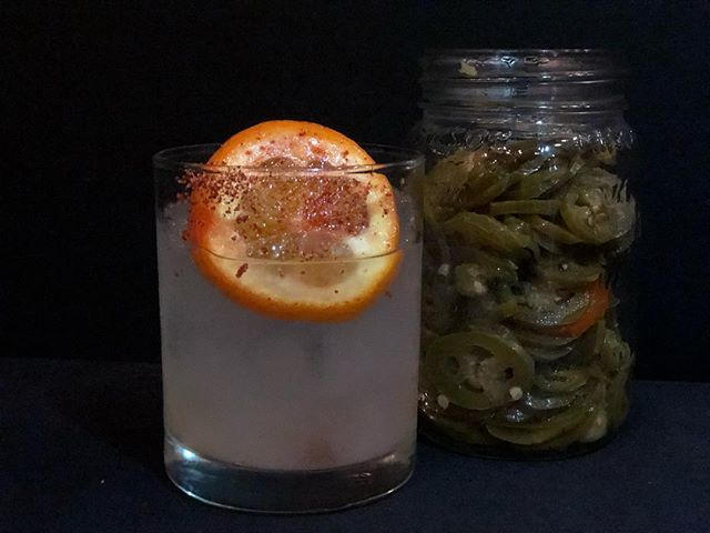 The 36th
Mezcal, Apricot, Ancho Reyes, and our house made pickled jalapeño brine 
#cocktail #mezcal #anchoreyesverde #jalapeno #pickled #historicpearl #texasbarbecue #craftcocktails #sacc #satxfoodie #bartender bit.ly/2W50CGT