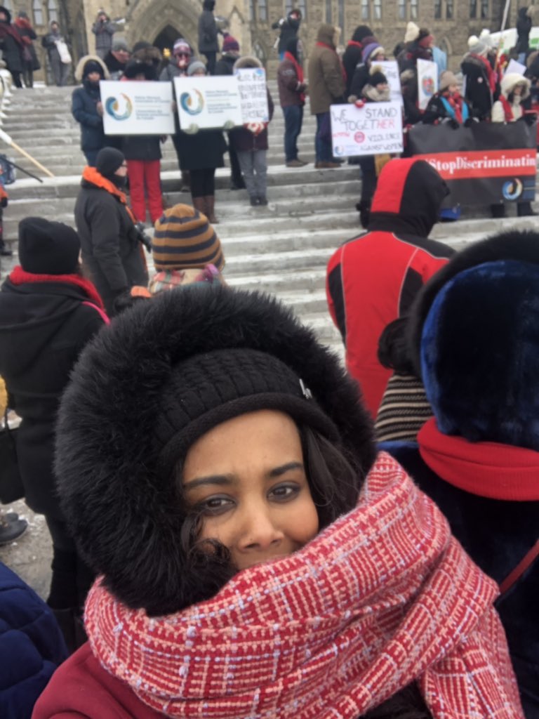 Mesidesta's tweet photo. Glad to see lots of women, we are strong, it’s -30, very cold ...we are here at #parament hill #womenswave https://t.co/Dwhnu6vh6w