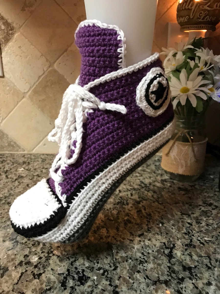how to crochet converse slippers for adults