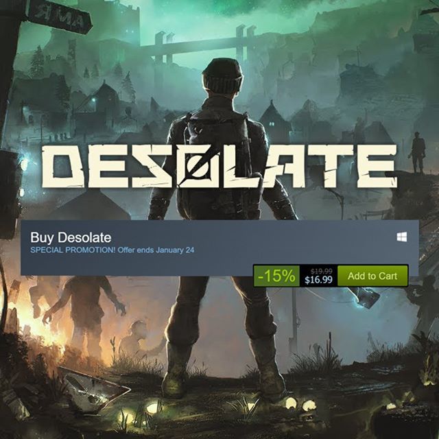 Isaakwells's tweet photo. Hey Everyone! The game "Desolate" that I did many voices for is finally out of Steam Greenlight and available now AND at a discount! Make sure to check it out.
#desolate #desolategame #fps #survivalhorror #apocalypse #postapocalyptic #indiedev #Indie #g… https://t.co/u990v0G93f https://t.co/w0J5XmMdi0