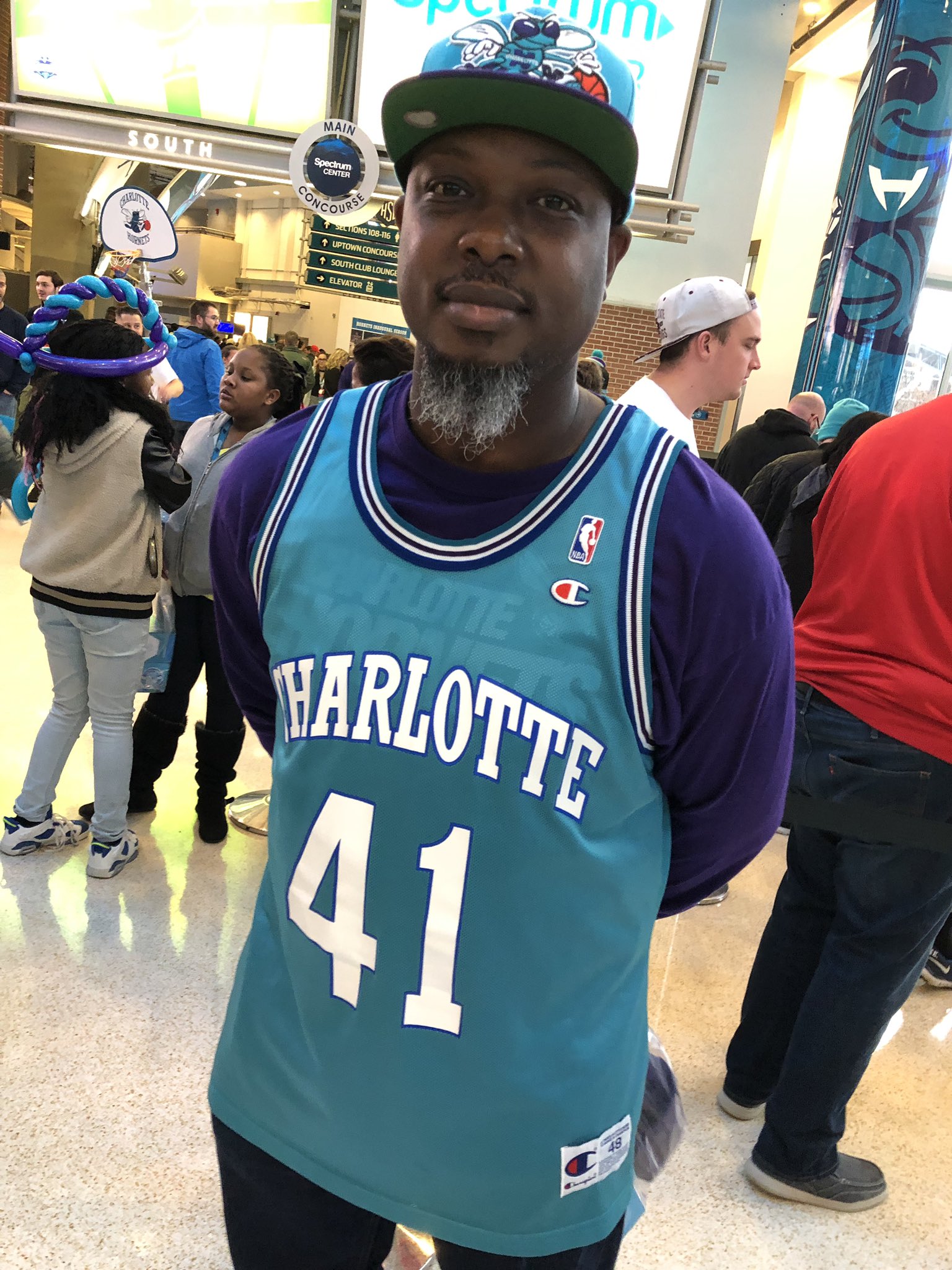 Glen Rice Signed Charlotte Hornets Black Pinstriped Jersey (JSA