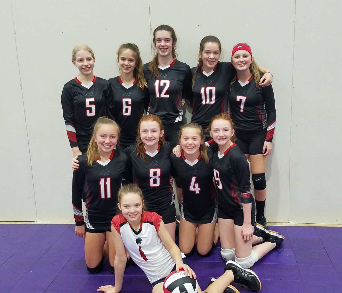 NCVBPANTHERS's tweet photo. Great job by these ladies. Winner of the silver bracket. #onebrickhigher https://t.co/WpFkNjmflp