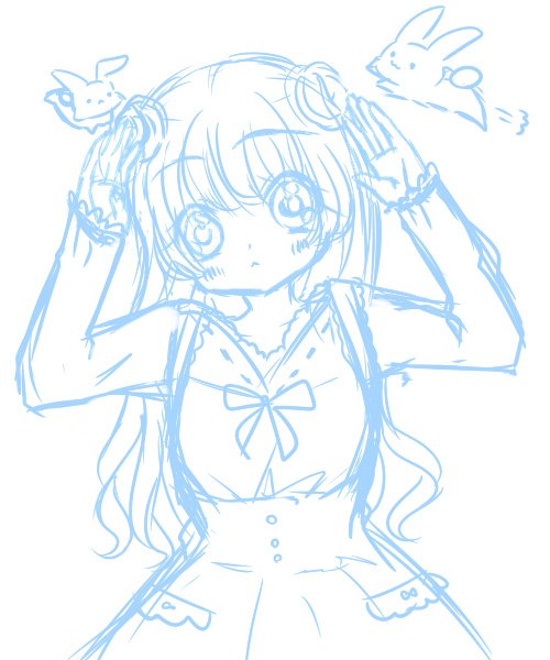 「ぴょんぴょん下書き今描いてる絵完成したら進めようかな的な」|里日菜こふゆのイラスト